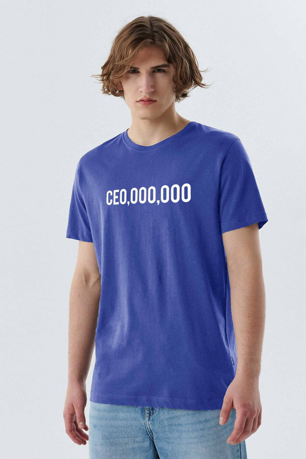 Elo Men's CEO Millionaire Printed Crew Neck Tee Shirt White