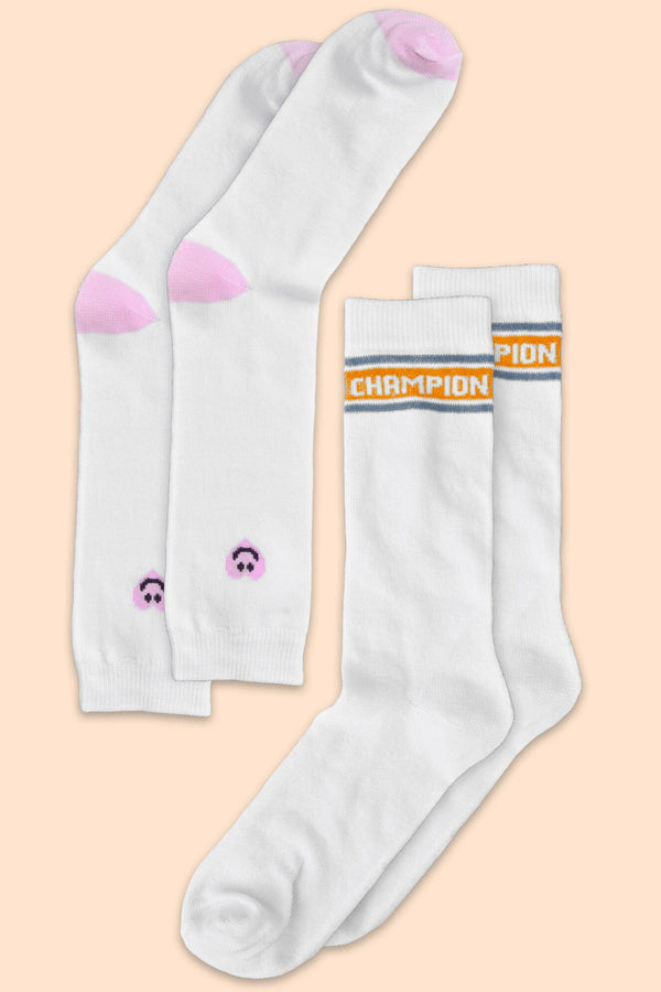elo Men's Champion Embroidered Crew Socks - Pack Of 2 Pairs