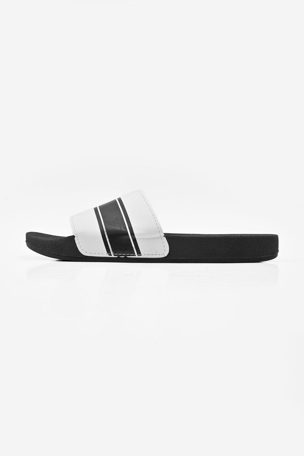 Elo Men's Comfort Contrast Design Soft Slides Black & White