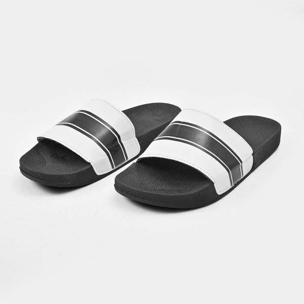 elo Men's Comfort Contrast Design Soft Slides Black & White
