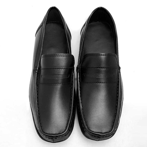 Elo Men's Comfortable Leather Stripe Formal Shoes Black