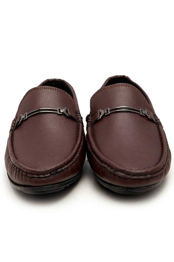 Elo Men's Comfortable Loafer Shoes With Buckle Brown