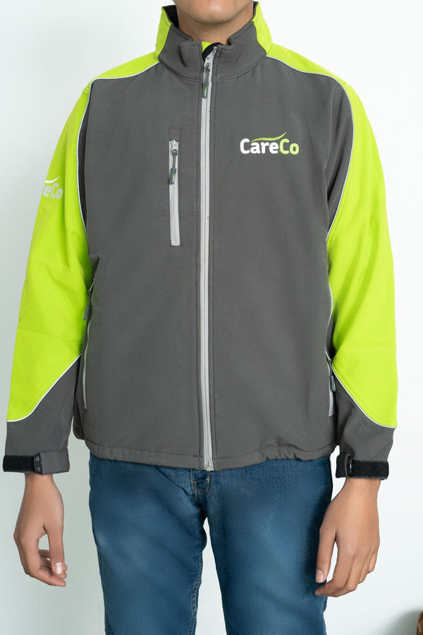 Elo Men's Contrast Shoulder Soft Shell Jacket Graphite & Green