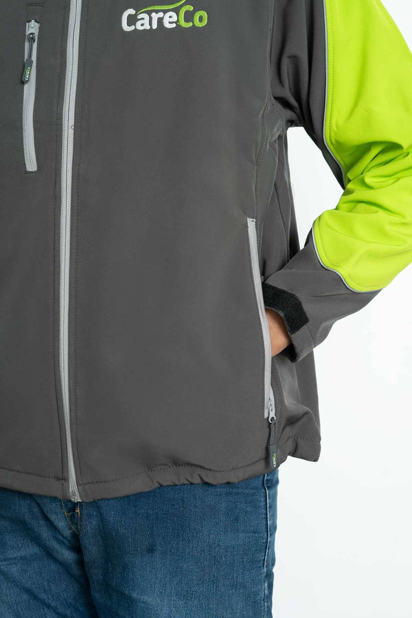 Elo Men's Contrast Shoulder Soft Shell Jacket Graphite & Green