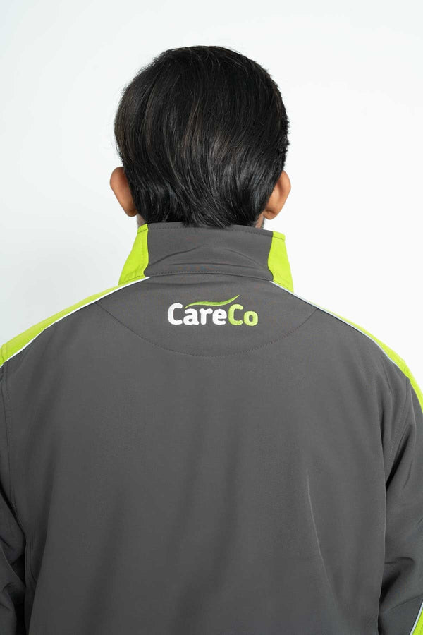 Elo Men's Contrast Shoulder Soft Shell Jacket Graphite & Green