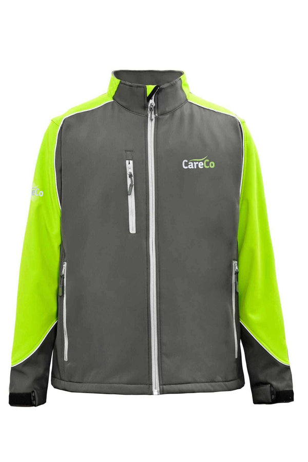 elo Men's Contrast Shoulder Soft Shell Jacket Graphite & Green