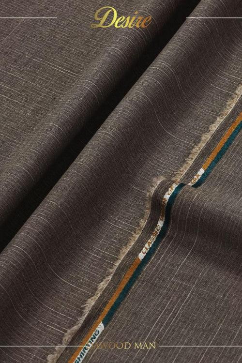 elo Men's Desire Shalwar Kameez- Unstitched Suit Macao Brown