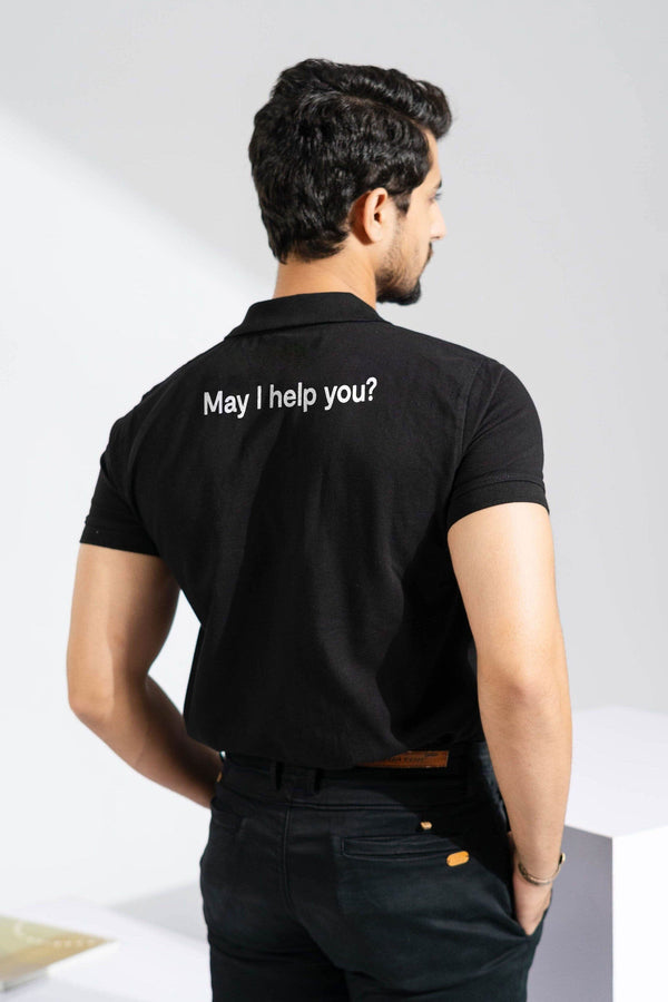 Elo Men's Embroidered Short Sleeve Polo Shirt Black