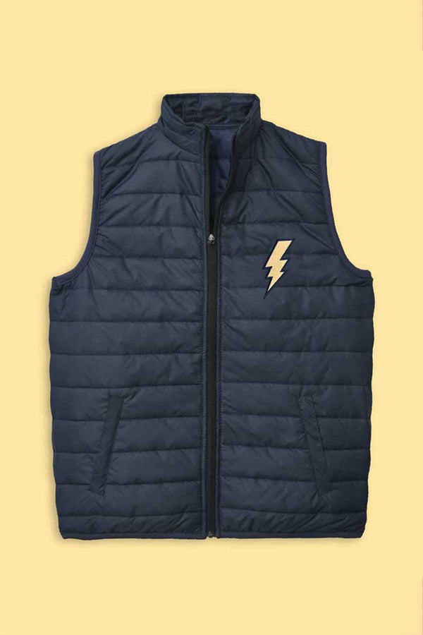 elo Men's Flash Embroidered Body Warmer Puffer Gilet Navy