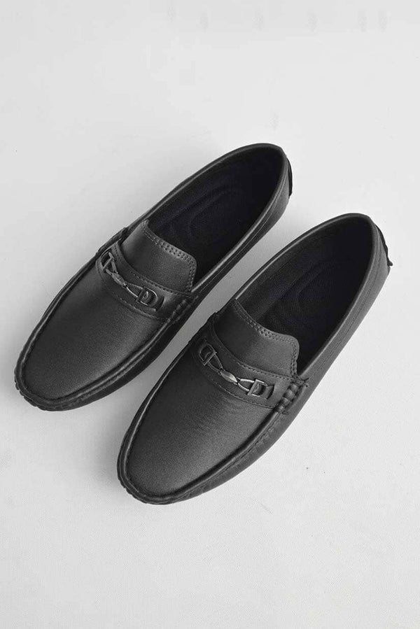 Elo Men's Gdansk Comfortable Loafer Shoes With Buckle Black