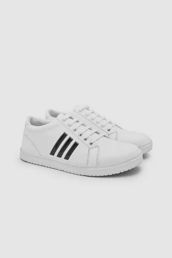 elo Men's Khoms Lager Stripes Sneaker Shoes White & Black