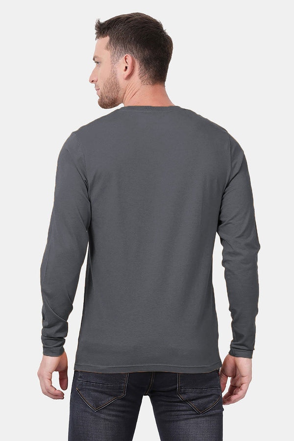 Elo Men's Kick Embroidered Crew Neck Long Sleeve Tee Shirt Royal