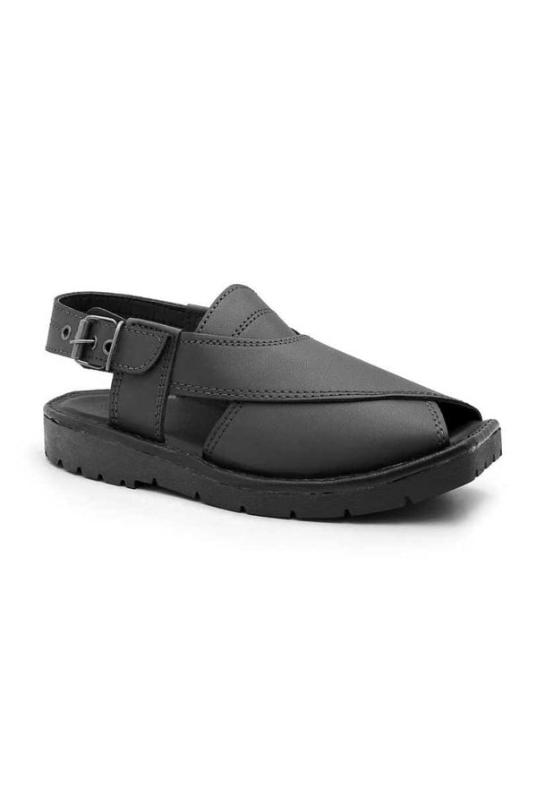 Elo Men's Mahaica Single Stitch Peshawari Chappal Black