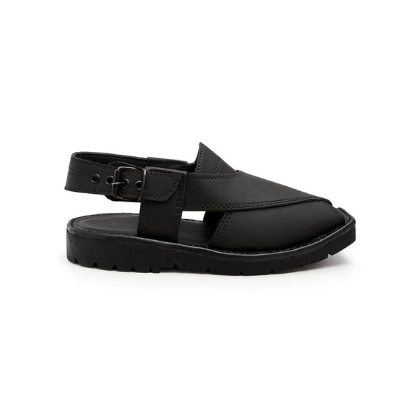 elo Men's Mahaica Single Stitch Peshawari Chappal Black