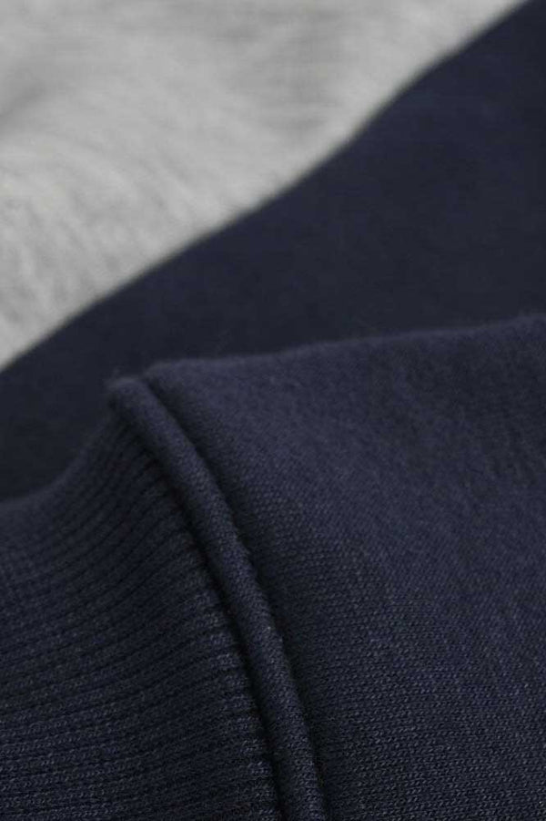 Elo Men's Merlo Panels Design Long Sleeve Fleece Sweat Shirt Bottle Green & Navy
