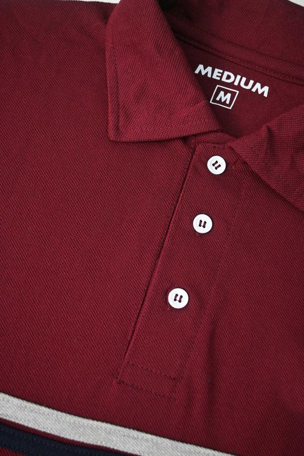 Elo Men's Montreal Striped Long Sleeve Polo Shirt Yellow