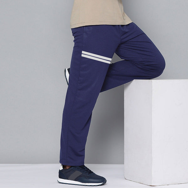 elo Men's Panel Stripes Design Activewear Trousers Navy