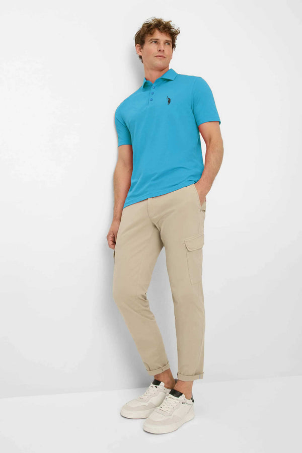 Elo Men's Pony Embroidered Oversized Polo Shirt Red