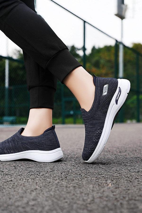 Elo Men's Premium Mesh Upper Slip-On Sneakers Black