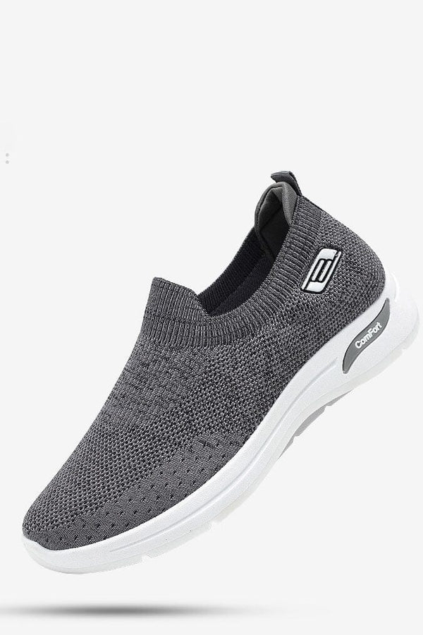 Elo Men's Premium Mesh Upper Slip-On Sneakers Black