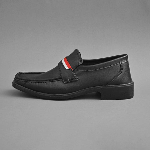 Elo Men's Premium Trieste Stripes Style Formal Shoes Black