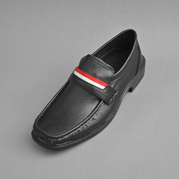 elo Men's Premium Trieste Stripes Style Formal Shoes Black