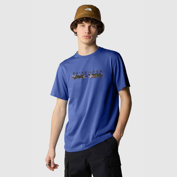 Elo Men's Quik Silver Printed Crew Neck Tee Shirt Black