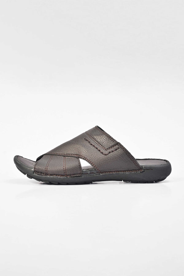 Elo Men's Sheffield Padded Sole PU Leather Chappal Brown