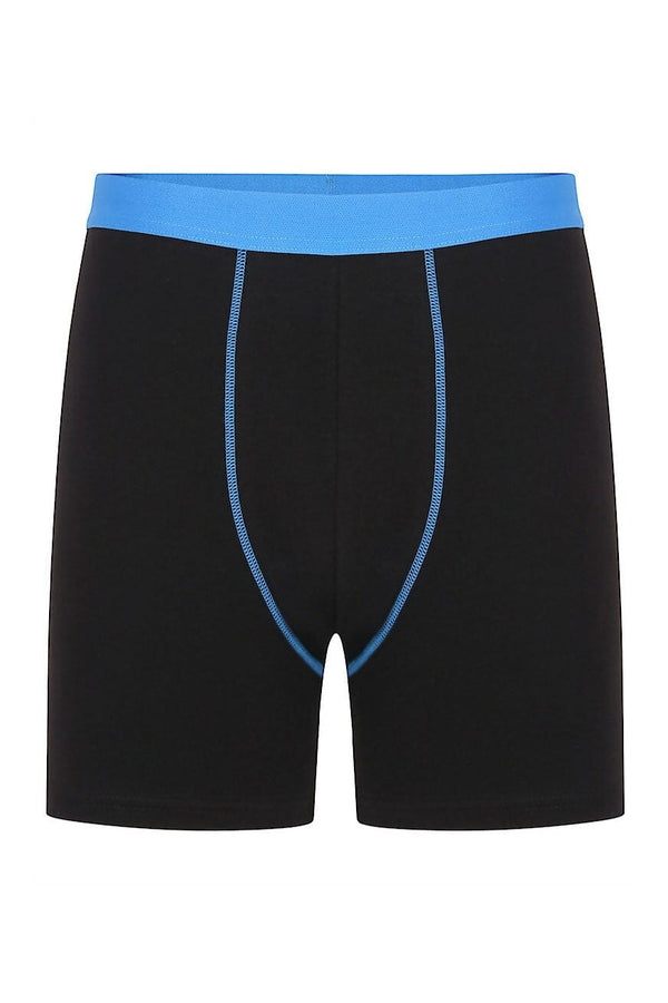 Elo Men's Threading Detail Oxford Boxer Shorts Black & Green