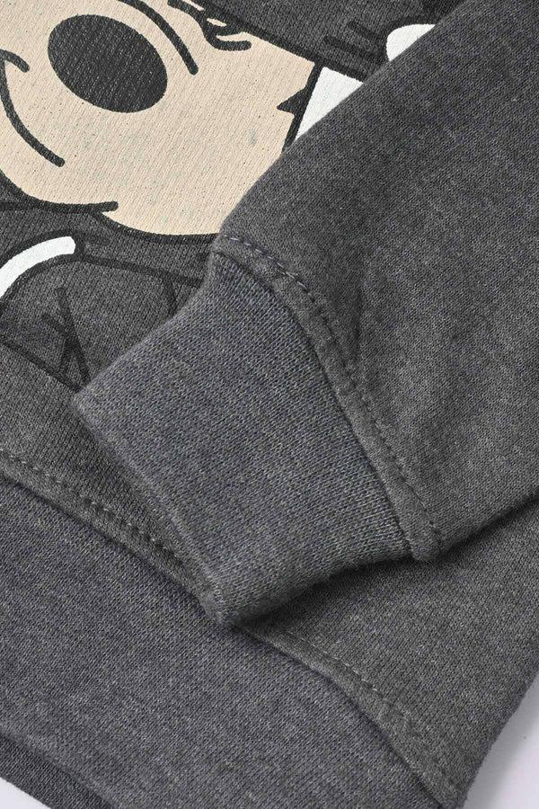 Elo Minoti Girl's Minnie Mouse Printed Fleece Sweatshirt Charcoal