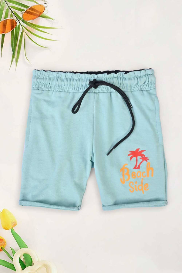 Elo Minoti Kid's Beach Side Printed Terry Shorts Light Turquoise