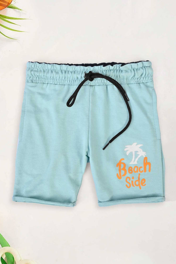 elo Minoti Kid's Beach Side Printed Terry Shorts Light Turquoise