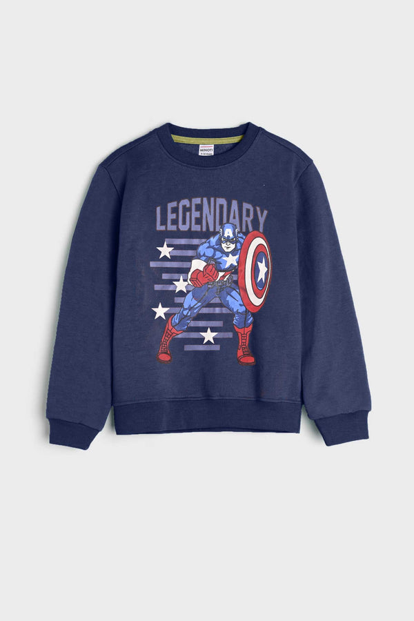 Elo Minoti Kid's Legendary Printed Fleece Sweat Shirt Brick Red