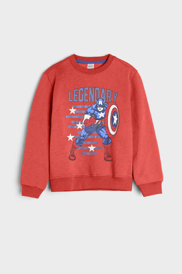 elo Minoti Kid's Legendary Printed Fleece Sweat Shirt Brick Red
