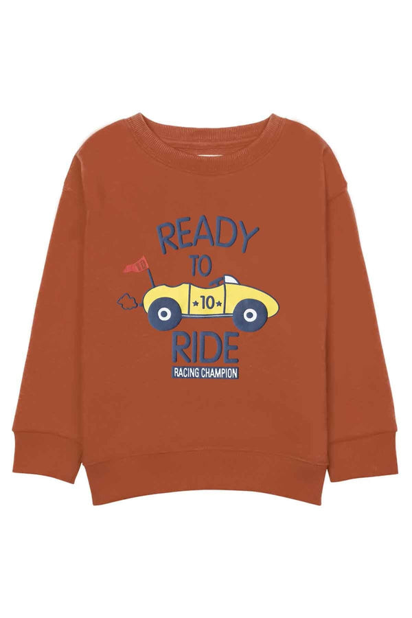 elo Minoti Kid's Ready To Ride Fleece Sweatshirt Rust