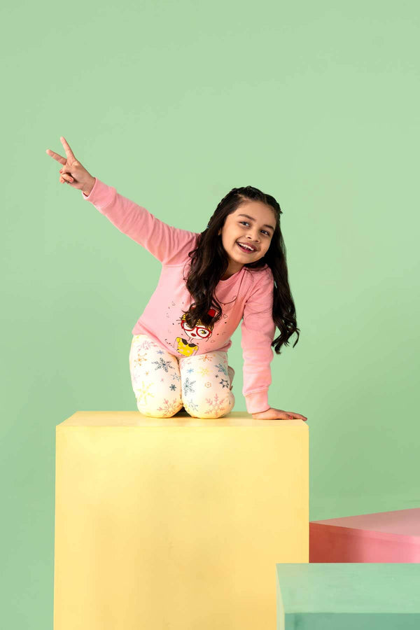 Elo MNG Girl's Listen To Your Heart Printed Sweatshirt Grey