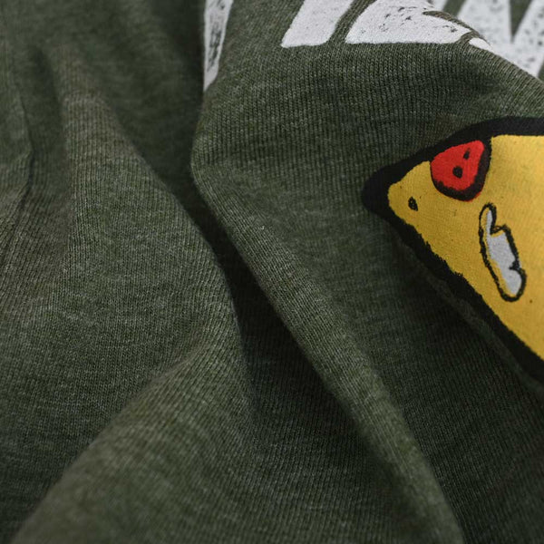 Elo Mom Dad Boy's Insert Pizza Printed Tee Shirt Olive