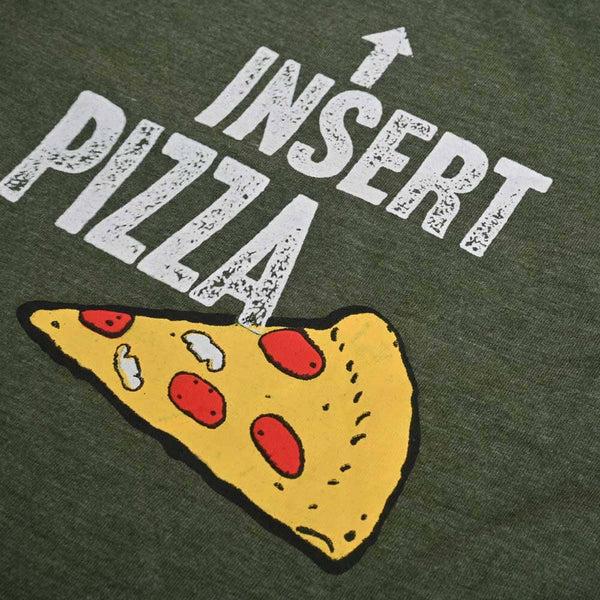 Elo Mom Dad Boy's Insert Pizza Printed Tee Shirt Olive
