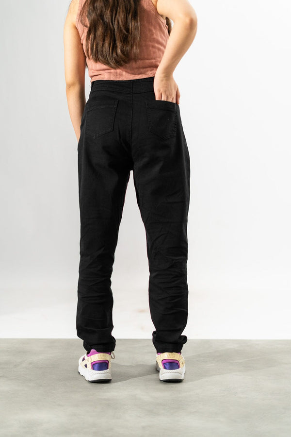 Elo Mom Fit High Rise Women's Straight Fit Pants Navy