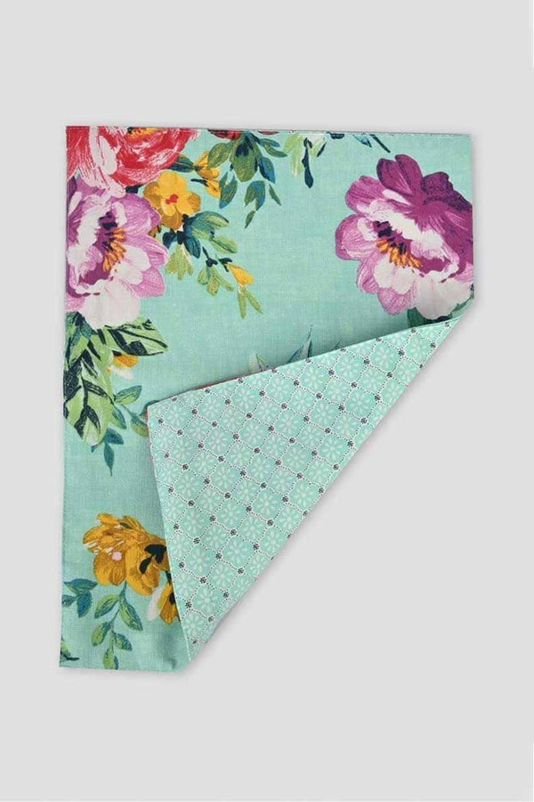 Elo Montreux Floral Printed Table Mat- Pack Of 3 Turquoise