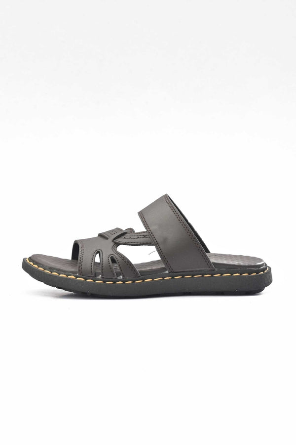 Elo MR Men's Taastrup Padded Sole PU Leather Chappal Black
