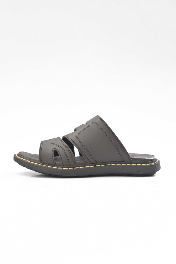 Elo MR Men's Viborg Padded Sole PU Leather Chappal Chocolate