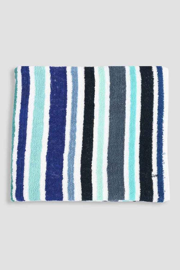Elo Muang Yarn Dyed Stripe Bath Towel Blue & Turquoise