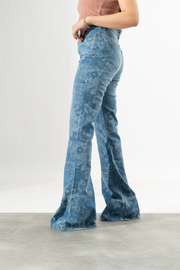 Elo Nasty Gal Women's High Waisted Stretched Flare Denim Blue