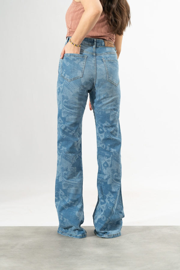 Elo Nasty Gal Women's High Waisted Stretched Flare Denim Blue