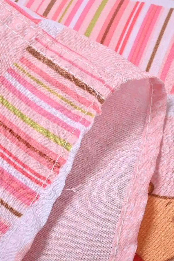 Elo New Fashion Men's Panel Design Printed Casual Shirt Light Pink