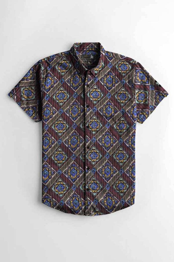 Elo Nexoluce Men's Slim Fit Rayong Short Sleeve Casual Shirt