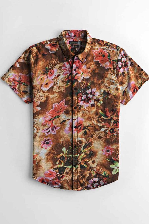 elo Nexoluce Men's Slim Fit Ystad Short Sleeve Casual Shirt