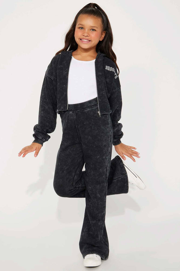 Elo NK Girl's Brooklyn City Washed Zipper Hoodie Smog Black