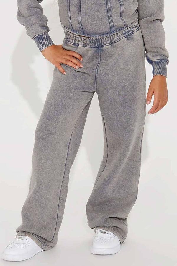 elo NK Girl's New York Hustle Washed Fleece Trousers Grey